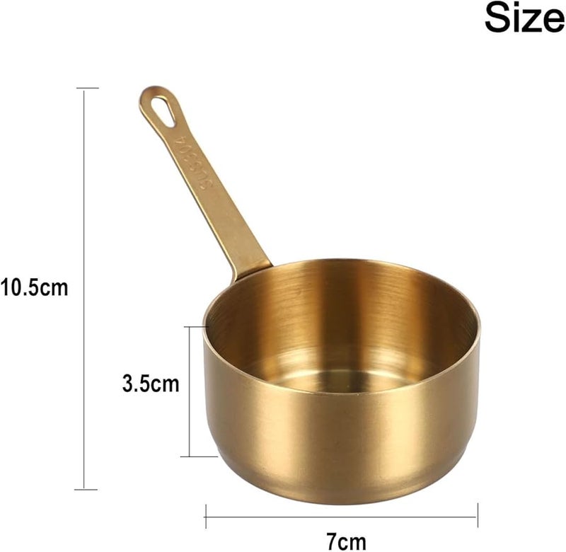 Gold L Mini Sauce Pan 100ml Stainless Steel Small Saucepan for Milk Gravy Coffee - Image 2